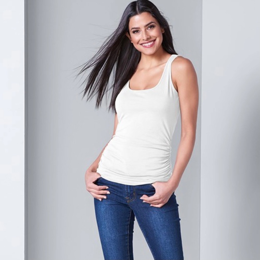 NWT VENUS white ruched tank top